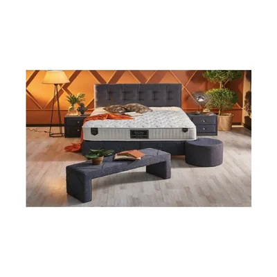 pat tapitat yoga therapy 160x200 cm cu lada depozitare si design ergonomic