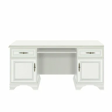 Birou Idento BIU2D2S, 2 dulapuri si 2 sertare, MDF si PAL laminat, 160x74x78 cm, alb alpin