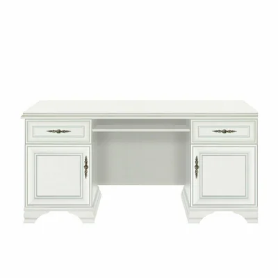 birou idento biu2d2s 2 dulapuri si 2 sertare mdf si pal laminat 160x74x78 cm alb alpin