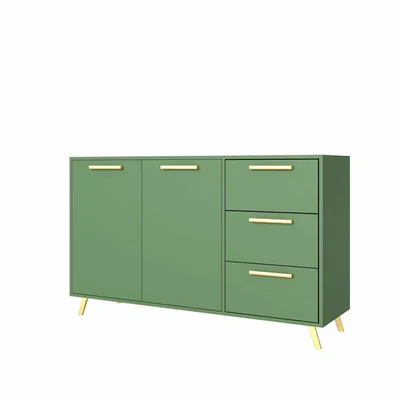 comoda bali 2 2 usi si 3 sertare design modern pal melaminat 140x41x86 cm verde
