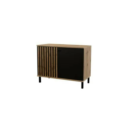 comoda london 2d 2 usi elegante structura rezistenta pal melaminat 100x45x85 cm negru