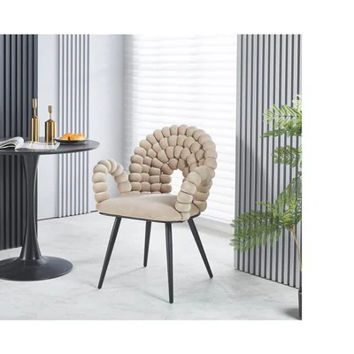 scaun tuffy tapiterie stofa premium cadru lemn masiv 98x62x58 cm bej