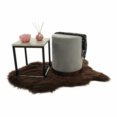 taburet raven catifea premium cu spatiu depozitare 31x38x31 cm gri