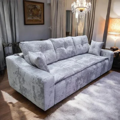 canapea extensibila roma gri 242x116 cm lada depozitare stofa rezistenta