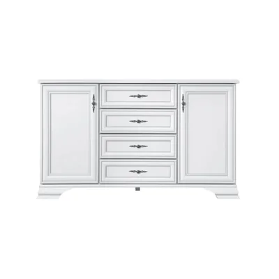 comoda idento kom2d4s 2 usi si 4 sertare mdf si pal laminat 154 5x44 5x90 cm alb alpin