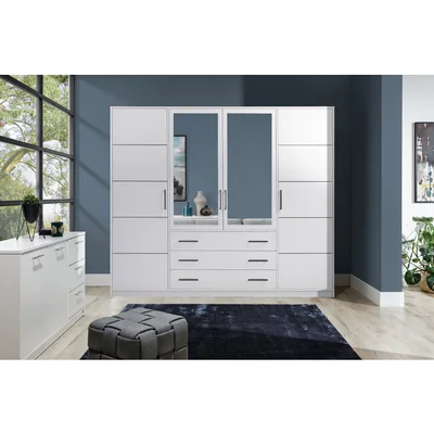 dulap bali spatiu generos de depozitare pal melaminat 240x58x200 cm alb