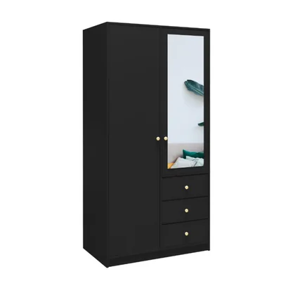 dulap siena d2 design modern cu doua usi si oglinzi pal melaminat 100x58x200 cm alb