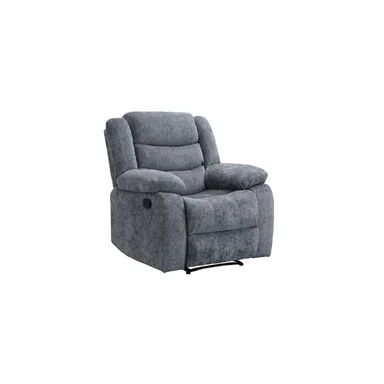 Fotoliu Recliner Relax, mecanism rabatabil, suport picioare, tapiterie catifea, 90x88x105 cm, Gri