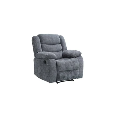 fotoliu recliner relax mecanism rabatabil suport picioare tapiterie catifea 90x88x105 cm gri