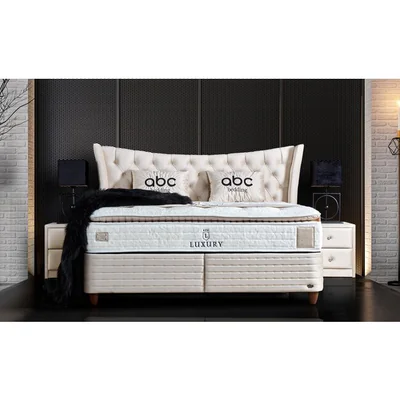 pat tapitat lincolin 180x200 cm bej cu lada depozitare design elegant