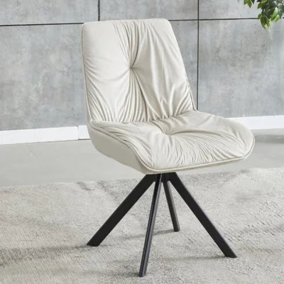 scaun mistyc design modern cu tapiterie catifelata picioare metalice rezistente 52x43x83 cm bej