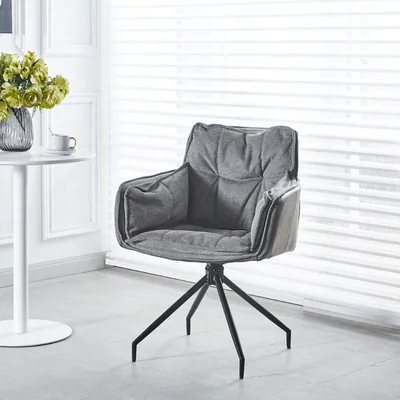 scaun tisso ergonomic cu tapiterie catifelata picioare metalice rezistente 61x48x85 cm gri