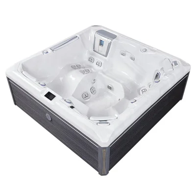 Minipiscina jacuzzi 6 persoane, alb-lucios, 43 jeturi, WiFi, sistem audio, In-Line WIS, Gecko IN.YE-3, scara SMART-IN STEP PEAKLIFE Wellis Atlas Life Premium Plus
