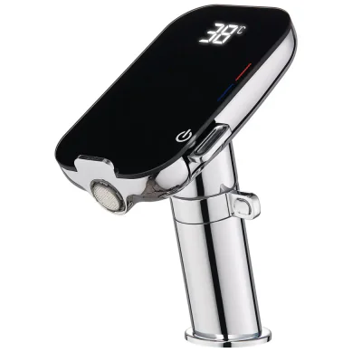 baterie de baie cu afisaj digital al temperaturii si suport pentru telefon crom form digital