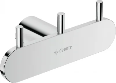 cuier de baie crom cu 3 agatatori fixari ascunse deante round