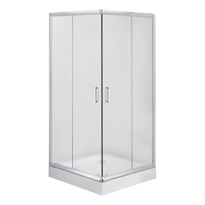 cabina dus patrata 90x90 cm sticla brumata cu usi glisante deante funkia