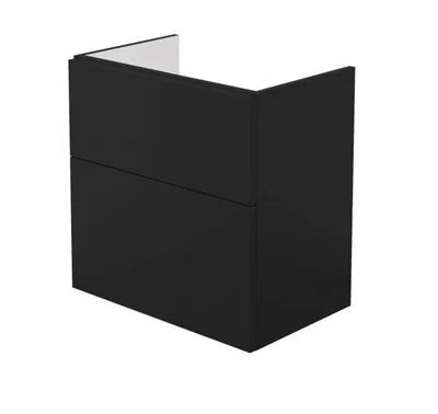 Dulap baie suspendat 60x60x38.5cm pentru lavoar, negru mat, MDF, Deante Prizma