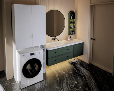 dulap ms 85x35x199 cm alb