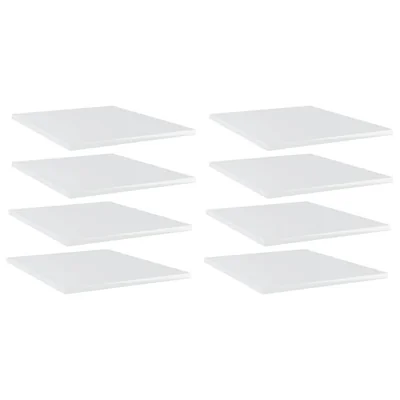 vidaxl placi biblioteca 8 buc alb extralucios 40 x 50 x 1 5 cm pal