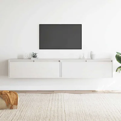 vidaxl dulapuri de perete 2 buc alb 100x30x35 cm lemn masiv de pin