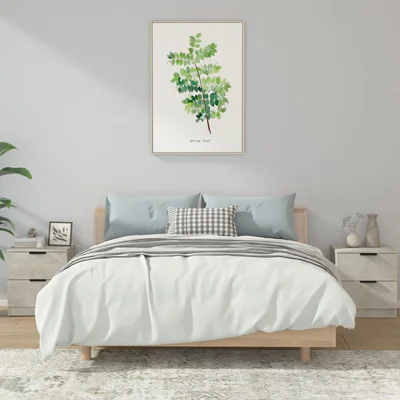 vidaxl noptiere 2 buc gri beton lemn prelucrat