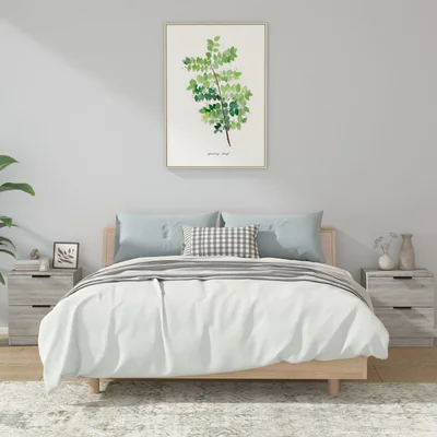 vidaxl noptiere de perete 2 buc gri sonoma lemn prelucrat