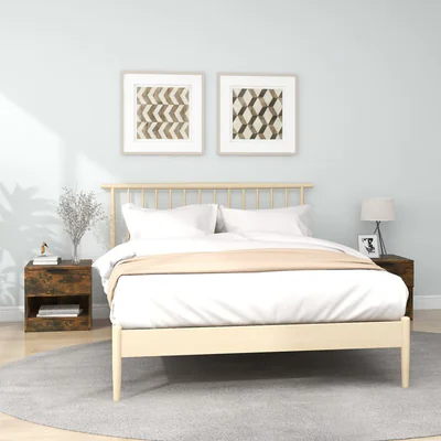 vidaxl noptiere de perete 2 buc stejar fumuriu lemn prelucrat