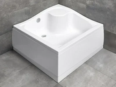 Cadita dus patrata Radaway Korfu C, 90x90X48 cm, panou inclus