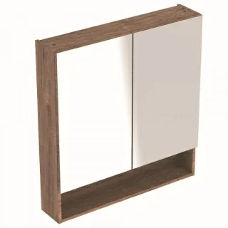 Dulap cu oglinda Geberit Selnova Square cu doua usi 78,8x17,5xH85 cm maro