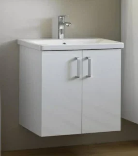 Set PROMO mobilier si lavoar Kolpasan Evelin alb 66x46xH65 cm