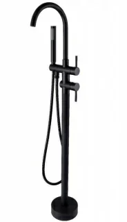 Baterie cada si dus Besco Illusion freestanding negru mat