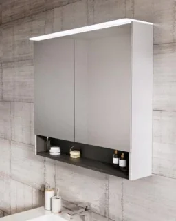 Dulap cu oglinda Oristo Beryl 60,2x71xH15, 2 usi alb mat