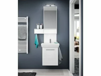 Set PROMO baza lavoar si lavoar Geberit Selnova Square 36x28xH70 cm alb lucios