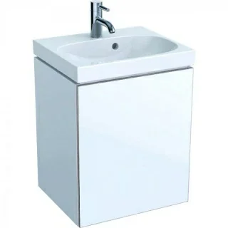 Set PROMO baza lavoar si lavoar asimetric Geberit Acanto 45x38xH71cm alb