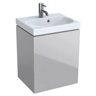 Set PROMO baza lavoar si lavoar asimetric Geberit Acanto 45x38xH71cm gri