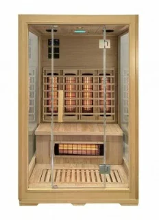 Sauna uscata cu Infrarosu + Carbon - Magneziu Sanotechnik FUTURE 2 persoane cu 6 rezistente 120x105xH190