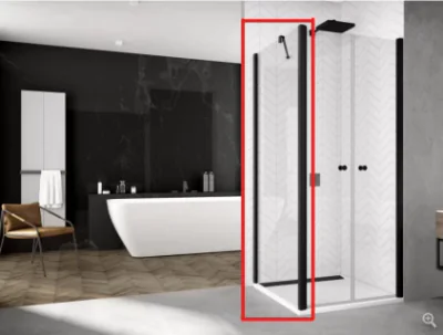 perete lateral sanswiss solino solt2 80xh200 cm profil negru mat