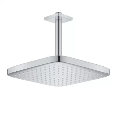 Palarie si brat de dus Grohe Tempesta 250 Cube crom lucios patrata