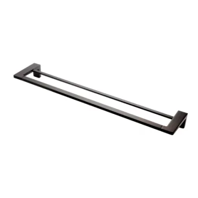 Suport prosop dublu FDesign Piazza negru mat 60 cm