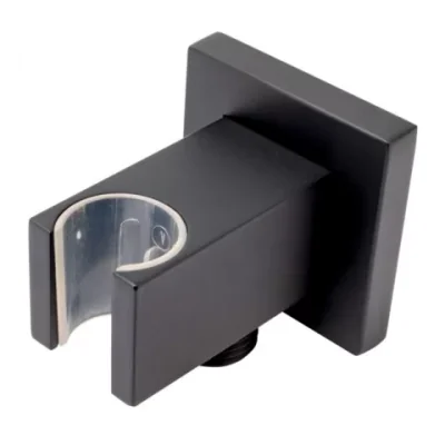 Cot iesire dus patrat FDesign Inula cu suport dus negru mat