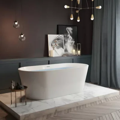 Cada freestanding Coloana Hera 170x73 cm acril alb