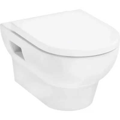 Vas wc Hansgrohe GladeLake S cu capac soft-close suspendat fara margine alb lucios