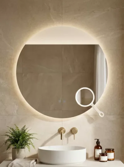 Oglinda baie LED 80 cm cu tehnologie COB si functie de dezaburire