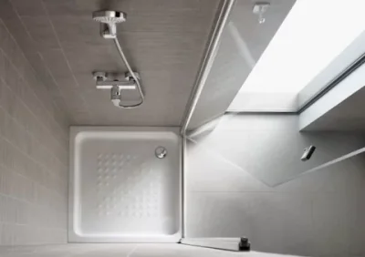 Cadita dus patrata ceramica Roca Italia 90x90 cm, alb