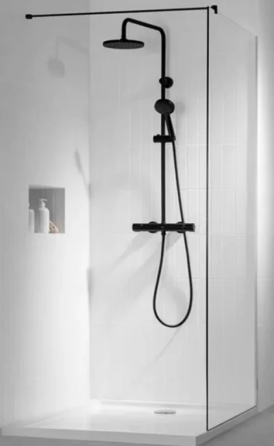 Coloana dus fara baterie Ideal Standard Alu+ si doua rafturi, negru mat