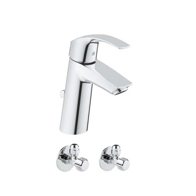 pachet complet baterie lavoar grohe eurosmart m 23322001 2 robineti coltar izolare 22018000