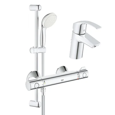 set complet baterii baie dus cu termostat grohe grohtherm 800 33265002 34558000 27853001