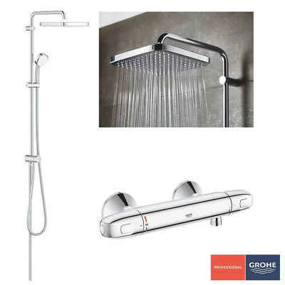 pachet coloana dus grohe tempesta 250 palarie patrata baterie cabina dus grohtherm 1000 26694000 34143003