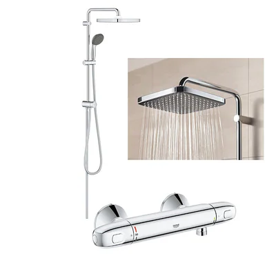 coloana dus grohe vitalio palarie patrata 25 cm baterie cabina dus termostat grohtherm 1000 34143003 26698000