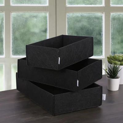 Set organizator de birou din fetru, HMY, Negru